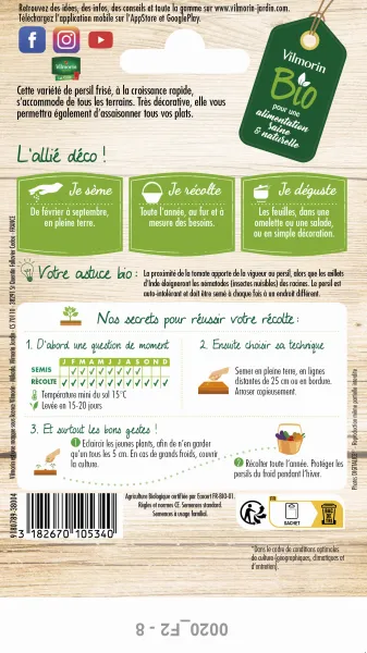 Aromatiques - Persil Frisé Vert Foncé - BIO - MEDIA_PACKAGING_VERSO