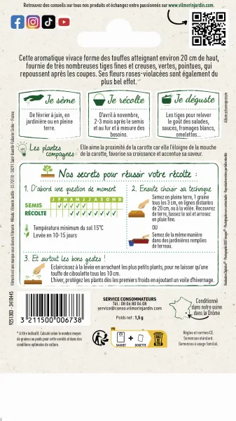 Aromatiques - Ciboulette Très Fine Danoise - MEDIA_PACKAGING_VERSO