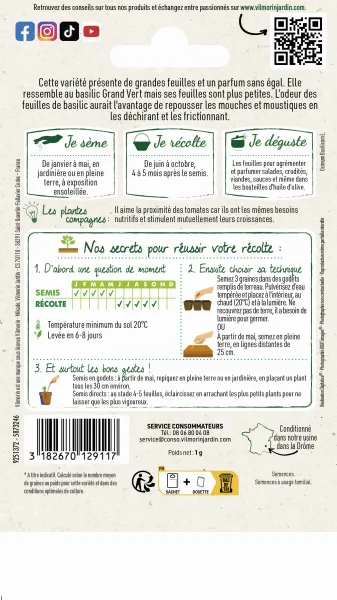 Aromatiques - Basilic Marseillais - MEDIA_PACKAGING_VERSO