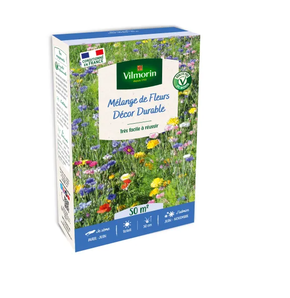 Mélanges de fleurs - Décor Durable - 50 m² - Mélange de fleurs - face recto