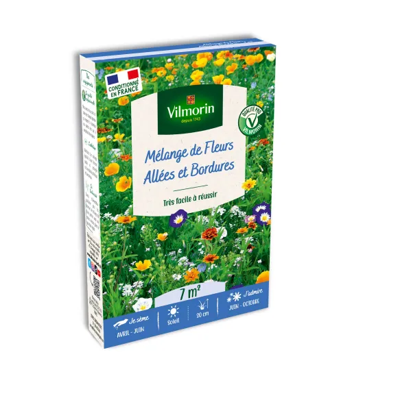 Mélanges de fleurs - Allées et Bordures - 7 m² - Mélange de fleurs - face recto