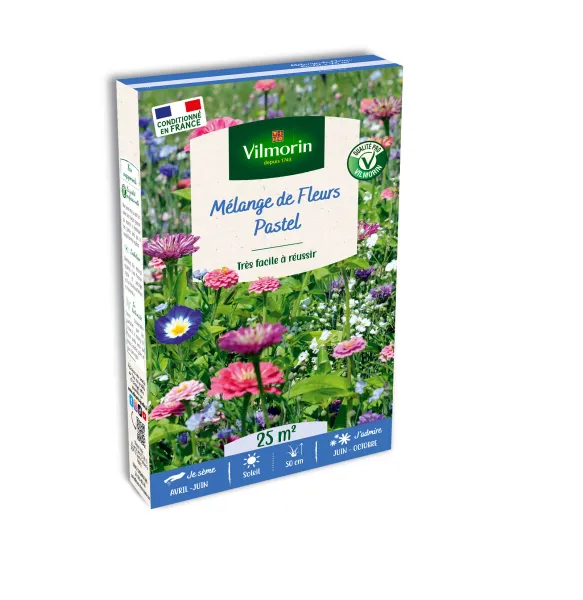 Mélanges de fleurs - Mélange Pastel - 25 m² - Mélange de fleurs - face recto