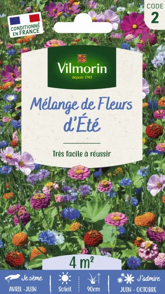 Mélanges de fleurs - Jolies Fleurs d'Eté - 4 m² - Mélange de fleurs - face recto
