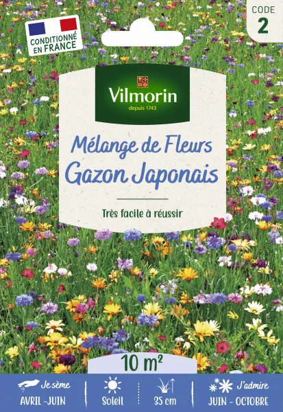 Mélanges de fleurs - Gazon Japonais - 10 m² - Mélange de fleurs - face recto