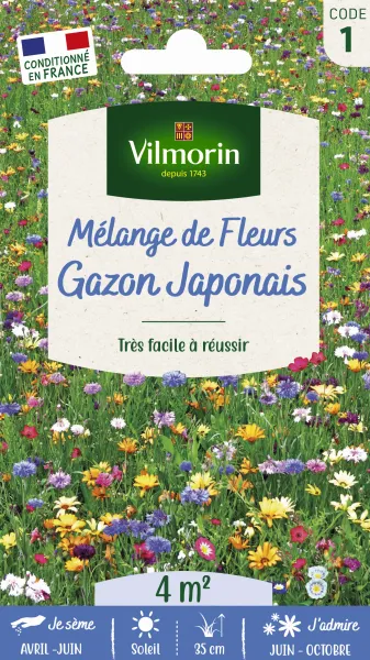 Mélanges de fleurs - Gazon Japonais - 4 m² - Mélange de fleurs - face recto