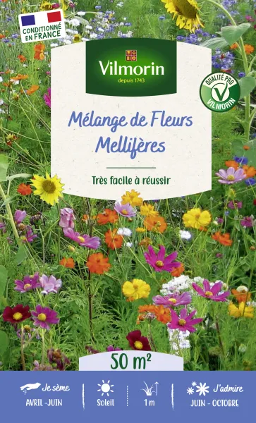 Mélanges de fleurs - Fleurs Mellifères - 50 m² - Mélange de fleurs - PACKAGING_RECTO