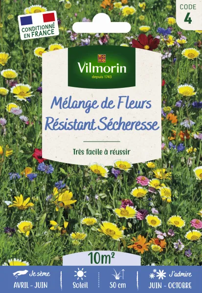 Mélanges de fleurs - Mélange Résistant Sécheresse - 10 m² - Mélange de fleurs - face recto