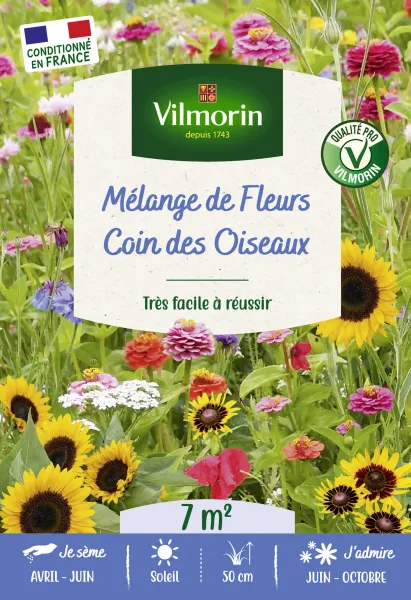 Pour nos animaux - Coin des Oiseaux - 7 M² - Mélange de fleurs - PACKAGING_RECTO