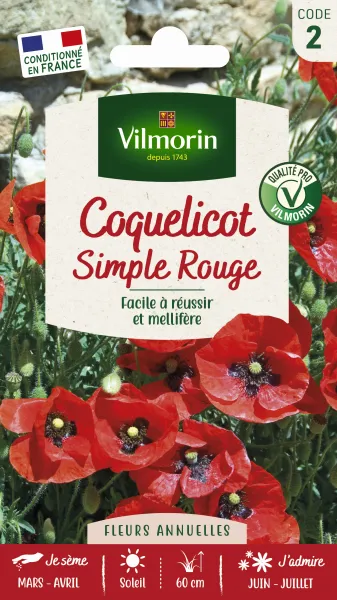 Fleurs - Coquelicot simple rouge - PACKAGING_RECTO