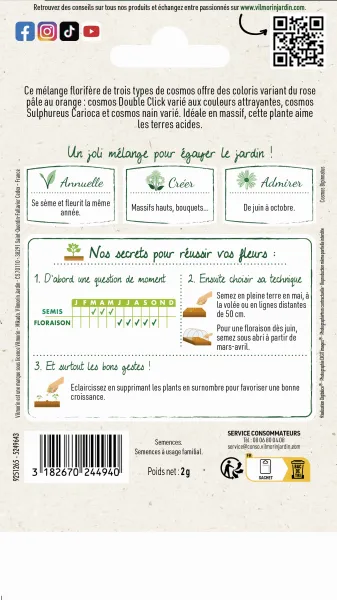 Fleurs - Cosmos Feng Shui - Graines d'Exception - MEDIA_PACKAGING_VERSO