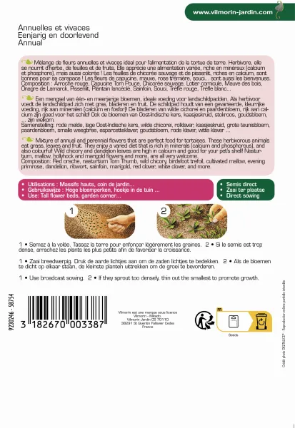 Pour nos animaux - Mélange de fleurs pour Tortues Terrestres - MEDIA_PACKAGING_VERSO