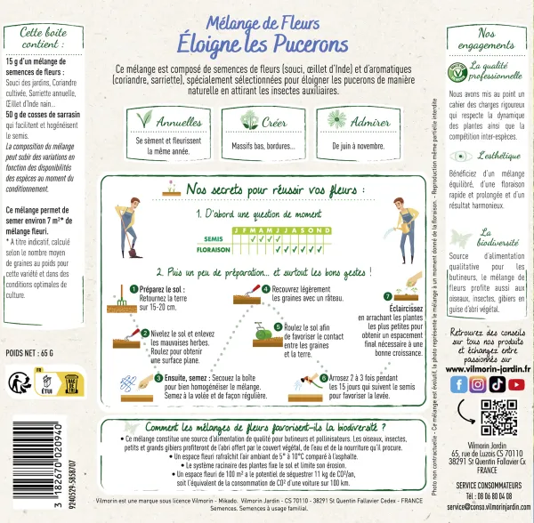 Mélanges de fleurs - Eloigne les Pucerons - 7 m² - Mélange de fleurs - MEDIA_PACKAGING_VERSO