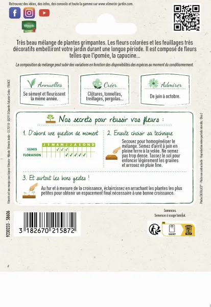 Mélanges de fleurs - Fleurs Grimpantes - 10 m² - Mélange de fleurs - MEDIA_PACKAGING_VERSO