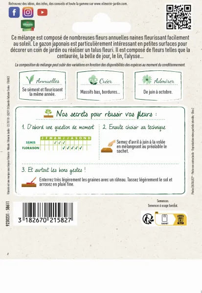 Mélanges de fleurs - Gazon Japonais - 10 m² - Mélange de fleurs - MEDIA_PACKAGING_VERSO