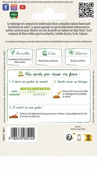 Mélanges de fleurs - Gazon Japonais - 4 m² - Mélange de fleurs - MEDIA_PACKAGING_VERSO