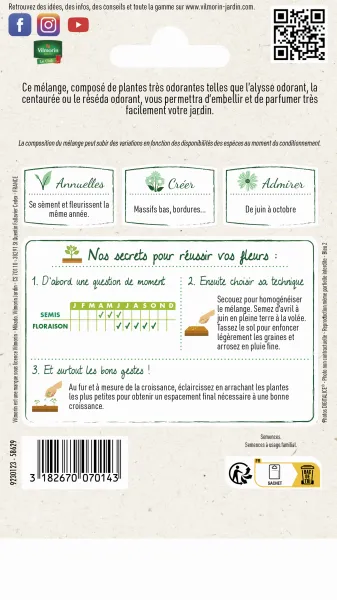 Mélanges de fleurs - Fleurs Parfumées - 4 m² - Mélange de fleurs - MEDIA_PACKAGING_VERSO