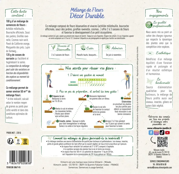 Mélanges de fleurs - Décor Durable - 50 m² - Mélange de fleurs - MEDIA_PACKAGING_VERSO