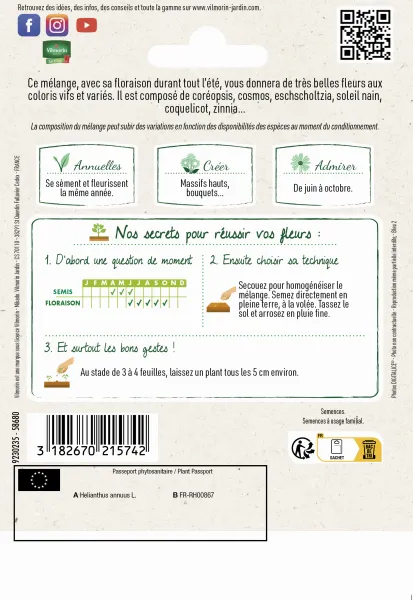 Mélanges de fleurs - Mélange Flamboyant - 10 m² - Mélange de fleurs - MEDIA_PACKAGING_VERSO