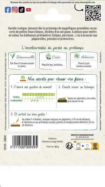 Fleurs - Myosotis des Alpes Bleu - MEDIA_PACKAGING_VERSO