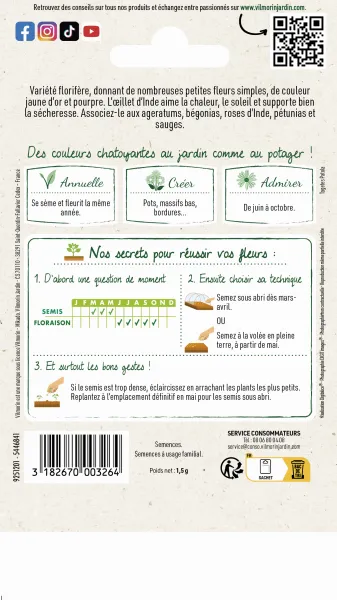 Fleurs - Œillet d'Inde Légion d'Honneur - MEDIA_PACKAGING_VERSO