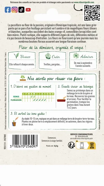 Fleurs - Passiflore (Fleur de la Passion) - MEDIA_PACKAGING_VERSO