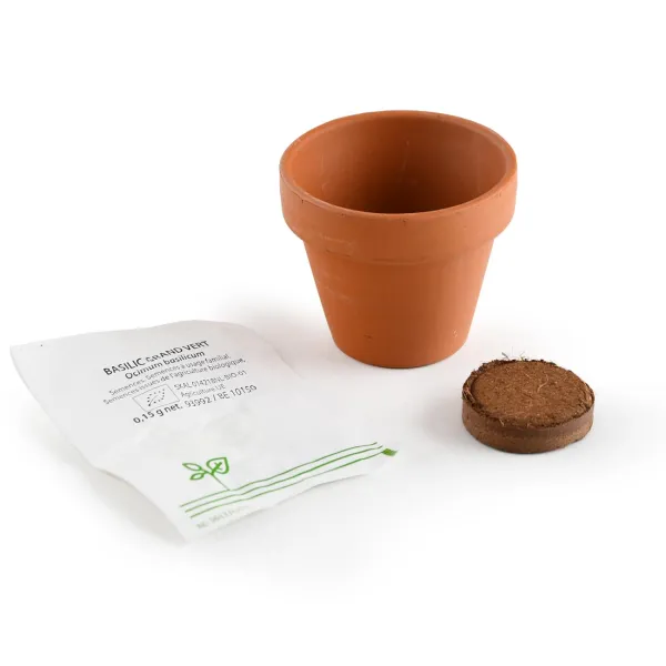 Radis et Capucine - Mini kit Basilic Grand Vert - Terre Cuite - 6 cm - MEDIA_EN_SITUATION_2