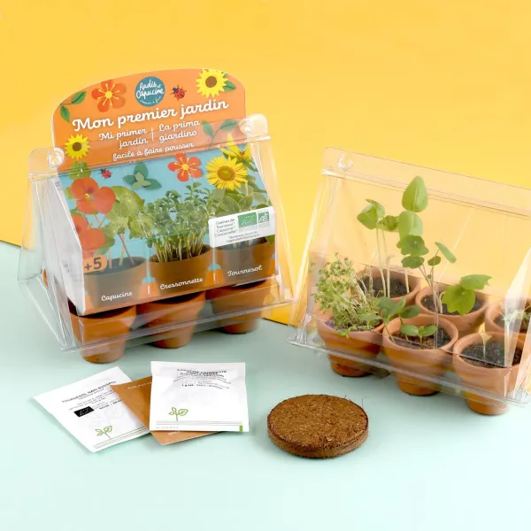 Radis et Capucine - Kit de jardinage enfant - Mini Serre - MEDIA_EN_SITUATION_1