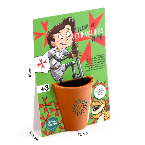 Radis et Capucine - Kit de jardinage enfant - Chevalier - face recto