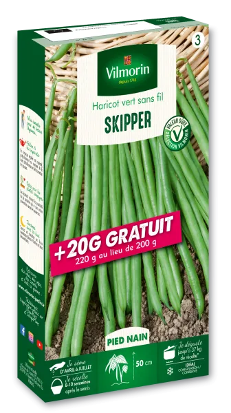 Légumes Secs - Haricot Nain Vert Skipper + 20 g Offert - face recto