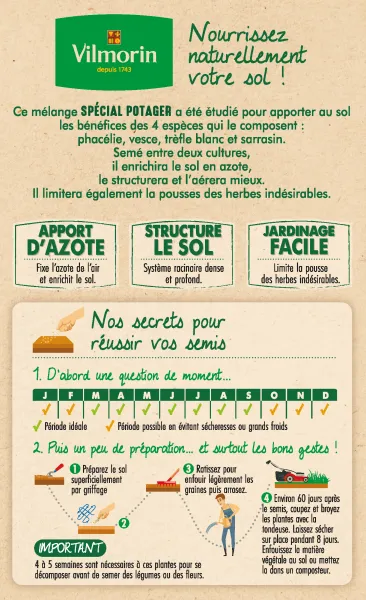 Engrais verts - Engrais vert Mélange potager - BIO - Grand Modèle  - MEDIA_PACKAGING_VERSO