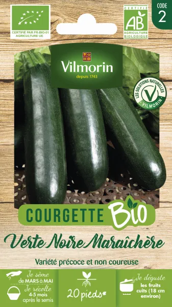 Potagères - Courgette Verte Noire Maraîchère - BIO - PACKAGING_RECTO