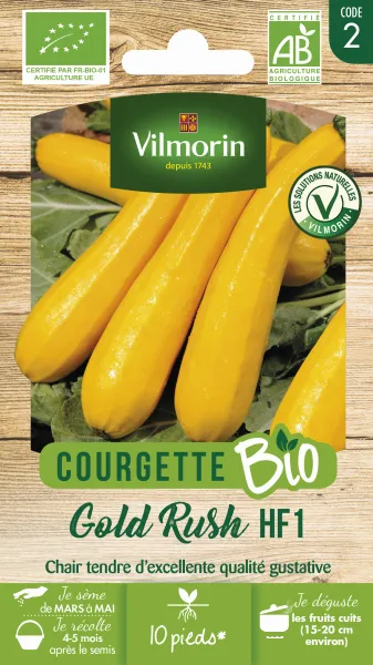 Potagères - Courgette Jaune Gold Rush HF1 - BIO - PACKAGING_RECTO