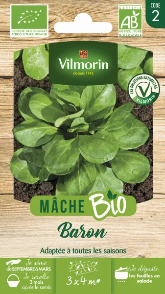 Potagères - Mâche Baron - BIO - face recto
