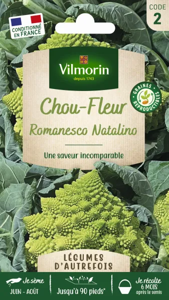Potagères - Chou Brocoli Romanesco Précoce - Légumes d'Autrefois - PACKAGING_RECTO