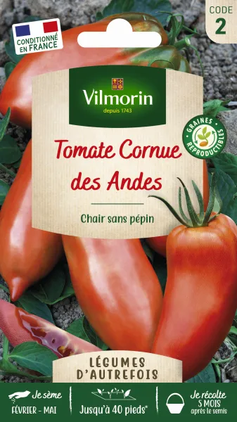 Potagères - Tomate Cornue des Andes - Légumes d'Autrefois - PACKAGING_RECTO