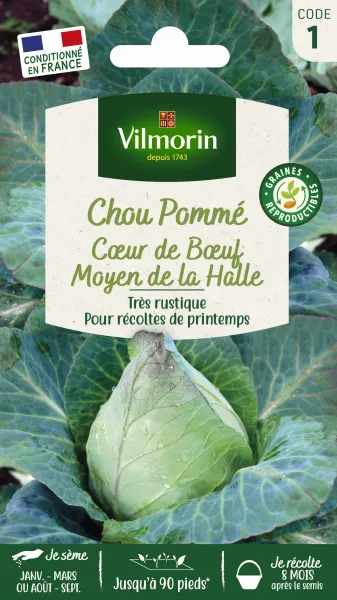 Potagères - Chou Blanc Cœur de Bœuf Moyen de la Halle - PACKAGING_RECTO