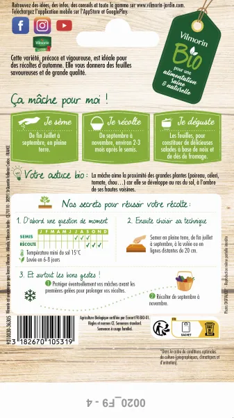 Potagères - Mâche à Grosse Graine - BIO - MEDIA_PACKAGING_VERSO