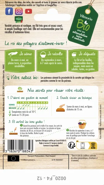 Potagères - Poireau de Carentan 2 - BIO - MEDIA_PACKAGING_VERSO