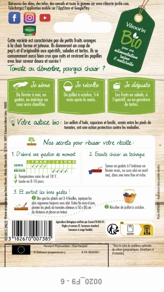 Potagères - Tomate Cocktail Clémentine - BIO - MEDIA_PACKAGING_VERSO