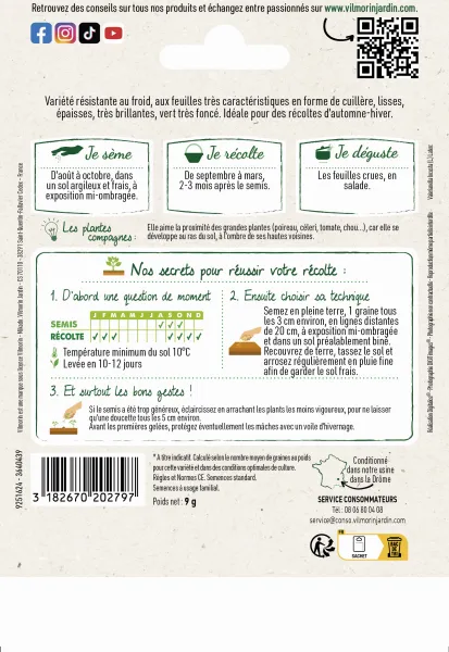 Potagères - Mâche Coquille de Louviers - Grand Modèle - MEDIA_PACKAGING_VERSO