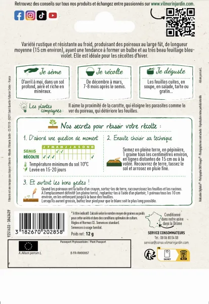 Potagères - Poireau Bleu de Solaise - Grand Modèle - MEDIA_PACKAGING_VERSO