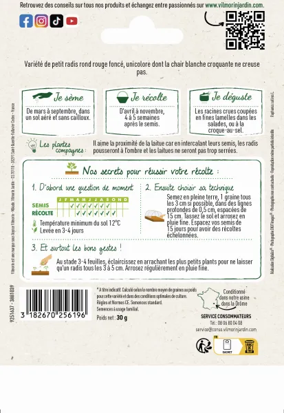 Potagères - Radis Rond Ecarlate - Grand Modèle - MEDIA_PACKAGING_VERSO