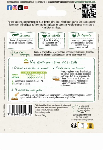 Potagères - Radis Flamboyant 5 - Grand Modèle - MEDIA_PACKAGING_VERSO