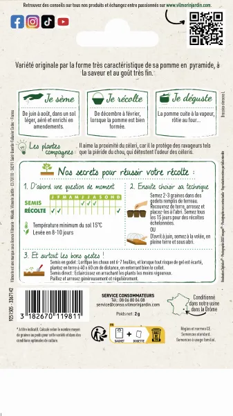 Potagères - Chou Brocoli Romanesco Précoce - Légumes d'Autrefois - MEDIA_PACKAGING_VERSO