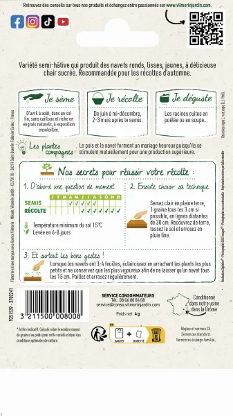 Potagères - Navet Jaune Boule d'Or - Légumes d'Autrefois - MEDIA_PACKAGING_VERSO