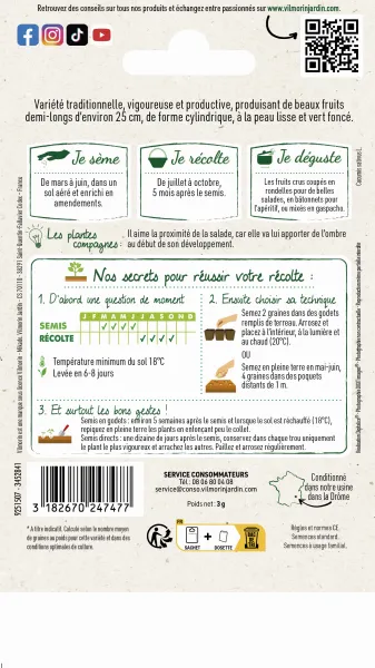 Potagères - Concombre Marketer - MEDIA_PACKAGING_VERSO