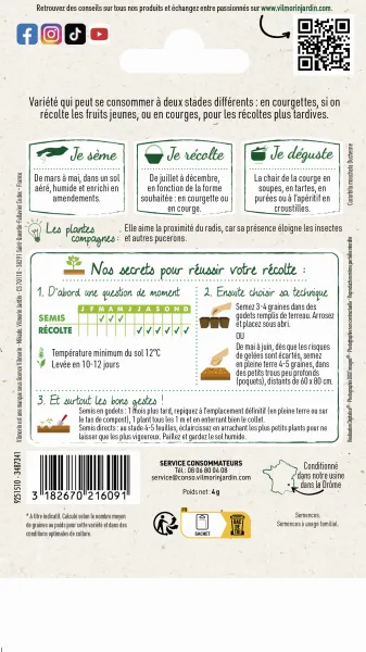 Potagères - Courge Musquée de Nice à Fruits Longs - MEDIA_PACKAGING_VERSO