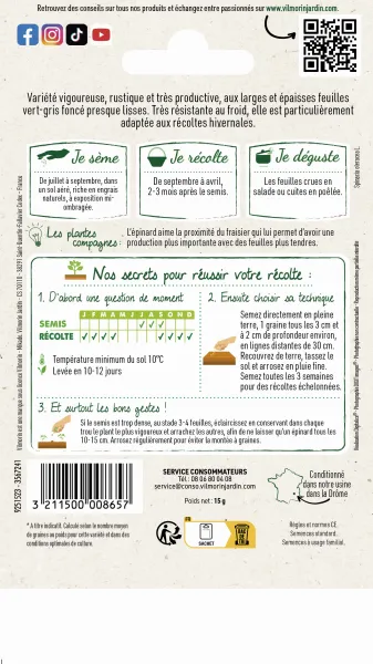 Potagères - Epinard Géant d'Hiver - MEDIA_PACKAGING_VERSO