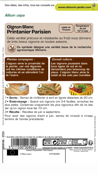 Potagères - Oignon Blanc Printanier Parisien - MEDIA_PACKAGING_VERSO