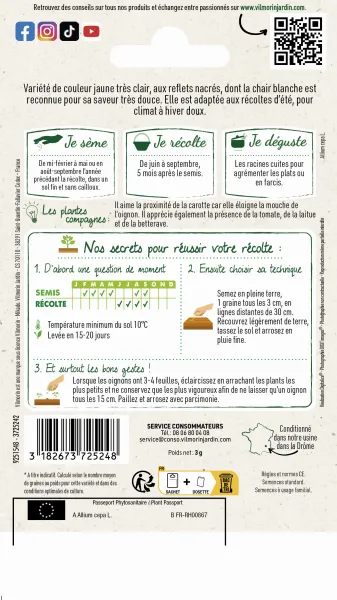 Potagères - Oignon Cénol (type Jaune des Cévennes) - MEDIA_PACKAGING_VERSO